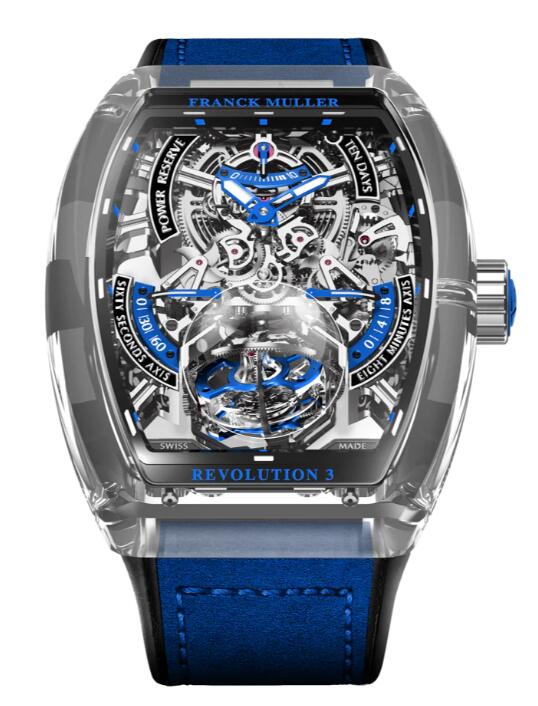Franck Muller Vanguard Revolution 3 Skeleton Sapphire - Blue Replica Watch V50 REV 3 PR SQT BL SAPHIRE